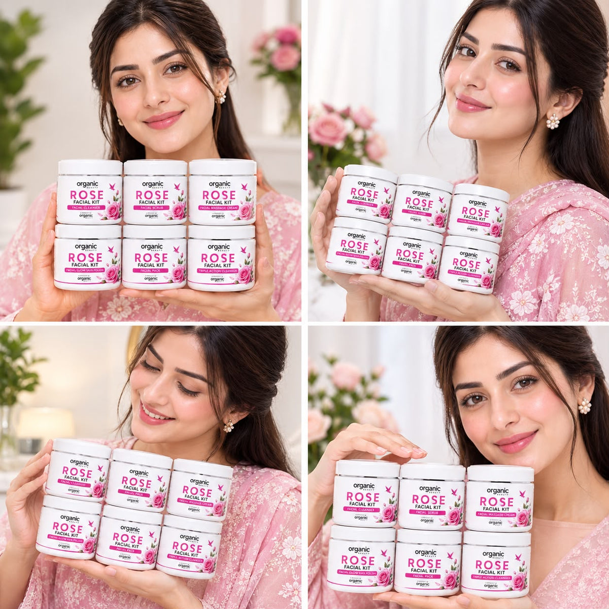 🌹 Organic Beauty Rose Facial Kit – Complete Facial Care Collection.300 Ml