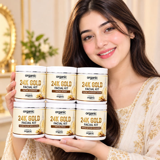 Organic Beauty 24K Gold Facial Kit – Complete Facial Care for Glowing Skin.300 Ml