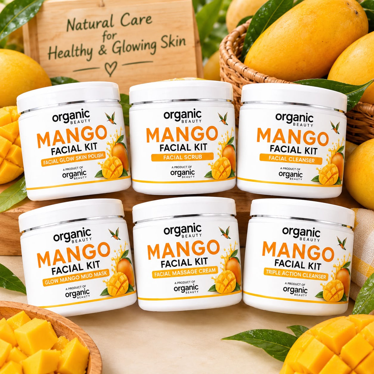 🥭 Organic Beauty Mango Facial Kit – Glow, Freshness & Radiance.300 Ml