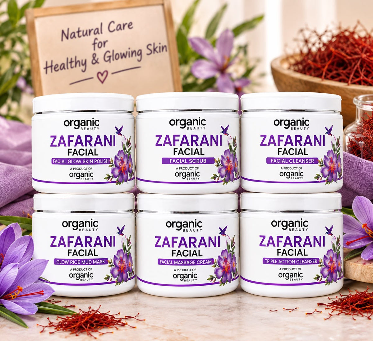 🌸 Organic Beauty ZAFARANI Facial Kit.300 Ml