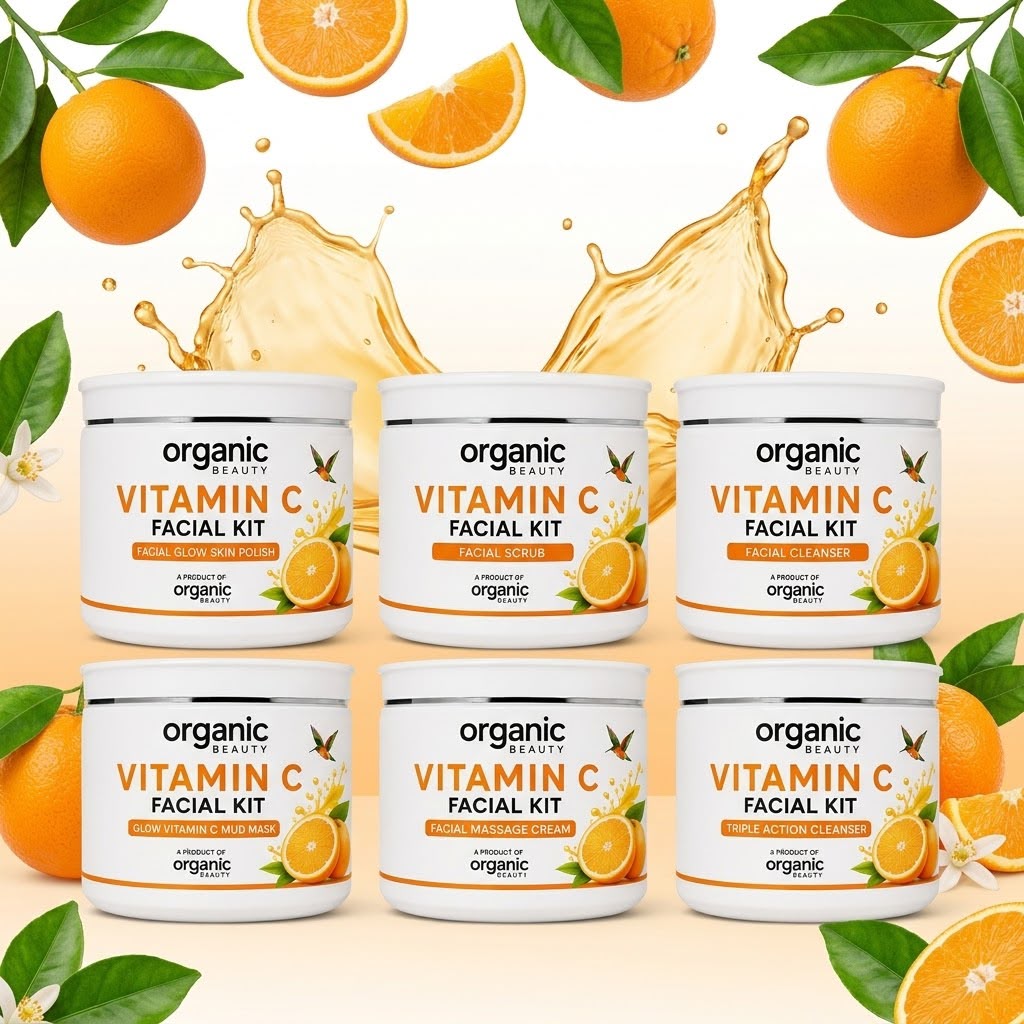 🍊 Organic Beauty Vitamin C Facial Kit – Brightening & Glowing Skin.300 Ml