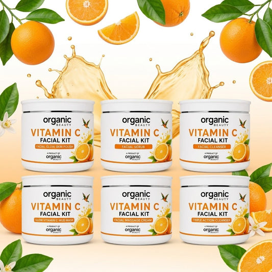 🍊 Organic Beauty Vitamin C Facial Kit – Brightening & Glowing Skin.300 Ml