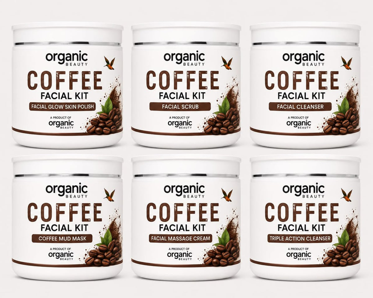 Organic Beauty Coffee Facial Kit – For Fresh, Smooth & Glowing-Looking Skin.300 Ml🤎